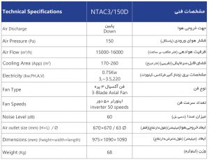 NTA3-150D-مشخصات-فنی-سوپر-کولر-سلولزی-پلیمری-پایین-زن-نیرو-تهویه-البرز